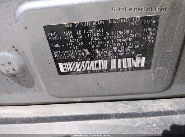 4S4BSENC8G3283643 2016 SUBARU OUTBACK Серебряный Вид подкапотного пространства