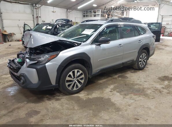4S4BTAAC6S3140274 2025 SUBARU OUTBACK Silver Առջևի ձախ երեք քառորդ տեսարան