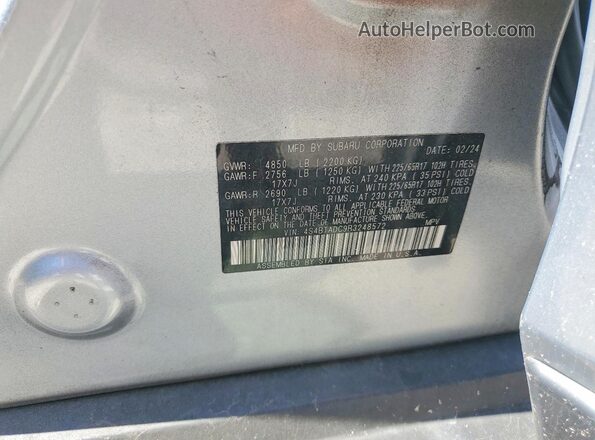 4S4BTADC9R3248572 2024 SUBARU OUTBACK Silver VIN sticker view