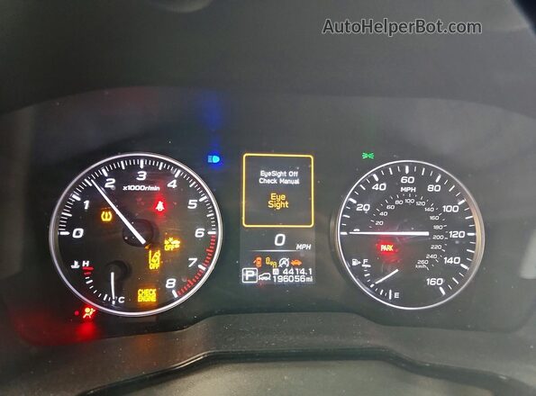 4S4BTAEC6L3178907 2020 SUBARU OUTBACK White Вид щитка приладів