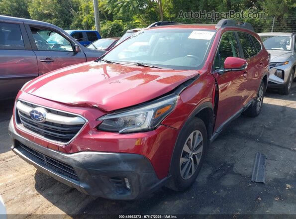 4S4BTAFC8M3226018 2021 SUBARU OUTBACK Red Առջևի ձախ երեք քառորդ տեսարան