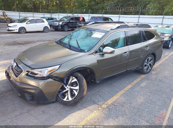 4S4BTAPC8M3219827 2021 SUBARU OUTBACK Зеленый Передняя левая четверть