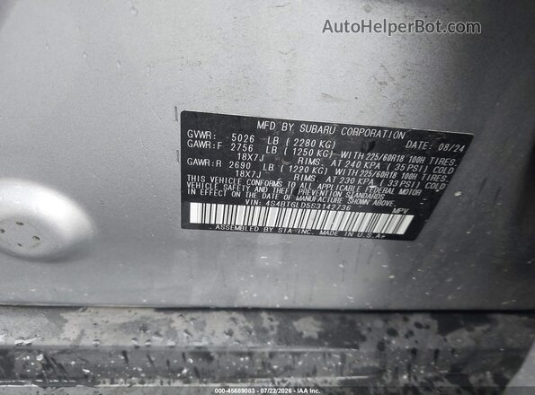 4S4BTGLD5S3142736 2025 SUBARU OUTBACK Blue Շարժիչի բաժամունքի տեսք