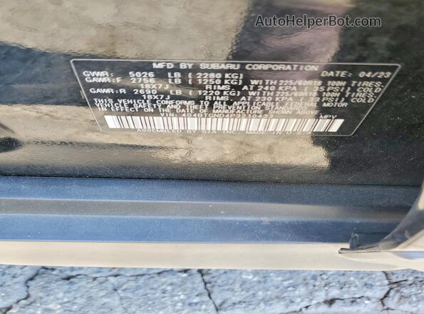 4S4BTGND4P3210433 2023 SUBARU OUTBACK Black VIN sticker view