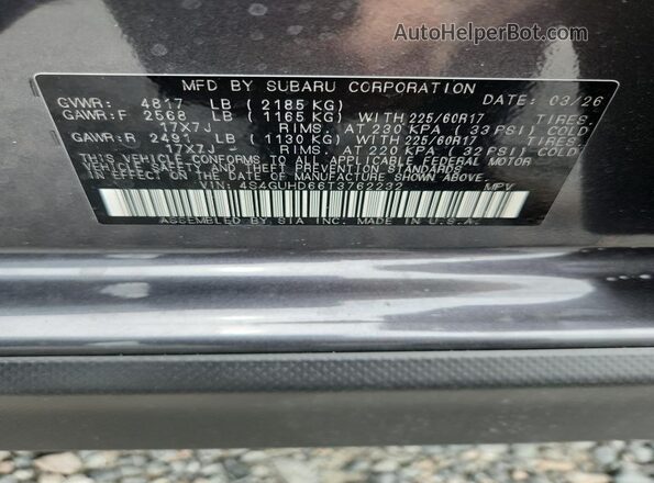 4S4GUHD66T3762232 2026 SUBARU CROSSTREK Gray ძრავის განყოფილების ხედი