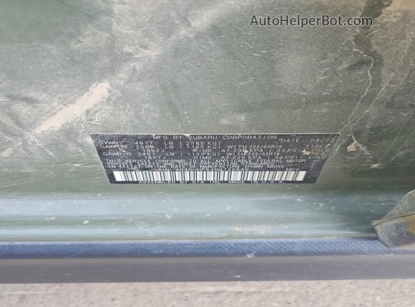 4S4GUHF64R3720535 2024 SUBARU CROSSTREK Green Вид наклейки з VIN-кодом