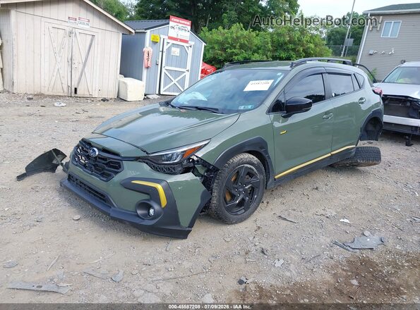 4S4GUHF65R3703050 2024 SUBARU CROSSTREK Green წინა მარცხენა ხედი სამი მეოთხედიდან