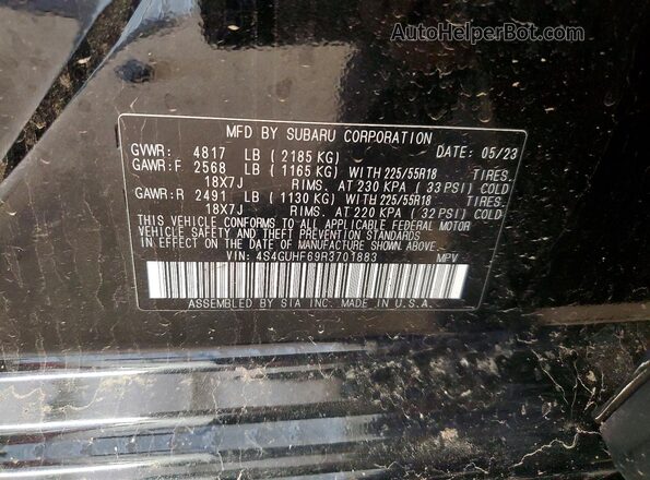 4S4GUHF69R3701883 2024 SUBARU CROSSTREK Черный Вид подкапотного пространства