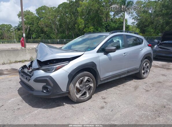 4S4GUHL67S3709832 2025 SUBARU CROSSTREK Silver წინა მარცხენა ხედი სამი მეოთხედიდან