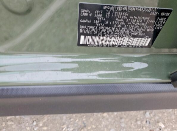 4S4GUHM69T3763004 2026 SUBARU CROSSTREK Green Widok naklejki z numerem VIN