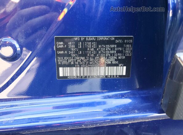 4S4GUHN66S3718602 2025 SUBARU CROSSTREK Синий Вид подкапотного пространства