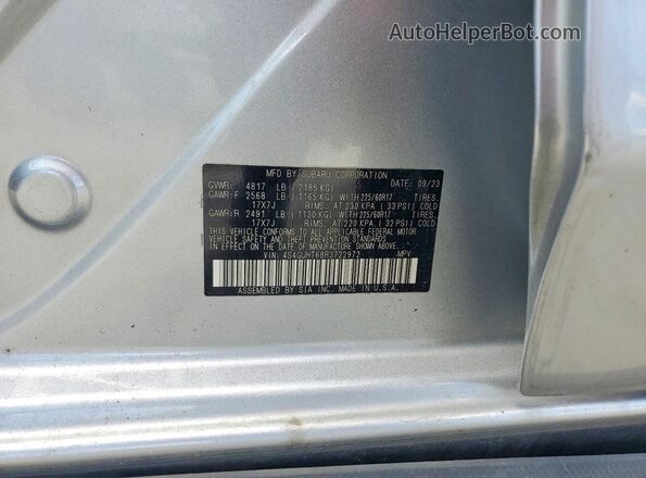 4S4GUHT68R3722972 2024 SUBARU CROSSTREK Silver Շարժիչի բաժամունքի տեսք