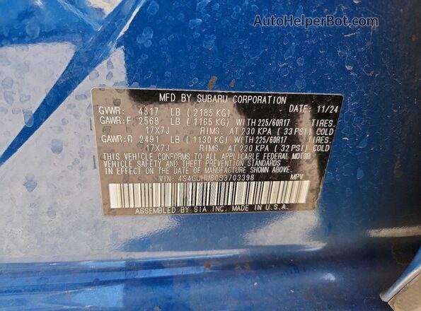 4S4GUHU60S3703398 2025 SUBARU CROSSTREK Двухцветный Вид подкапотного пространства