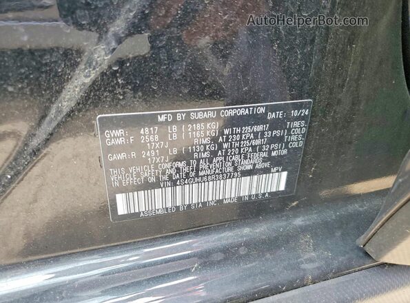 4S4GUHU68R3837795 2024 SUBARU CROSSTREK Черный Вид подкапотного пространства