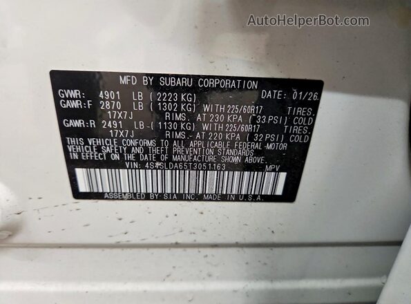 4S4SLDA65T3051163 2026 SUBARU FORESTER White სალონის 360-გრადუსიანი ხედი
