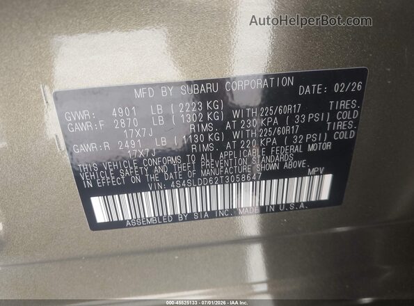 4S4SLDD62T3058647 2026 SUBARU FORESTER Green Widok komory silnika