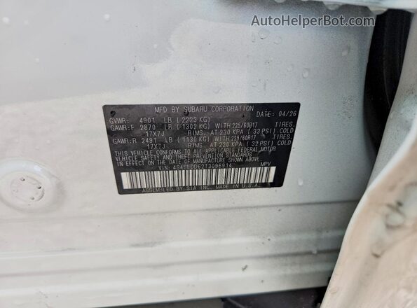 4S4SLDD62T3096914 2026 SUBARU FORESTER White Вид підкапотного простору