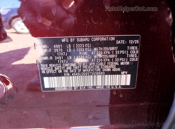 4S4SLDD65T3038683 2026 SUBARU FORESTER Brown ძრავის განყოფილების ხედი