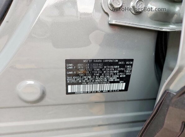 4S4SLDH67T3108176 2026 SUBARU FORESTER Gray Widok komory silnika
