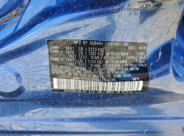 4S4SLDT63T3010396 2026 SUBARU FORESTER Синий Вид подкапотного пространства