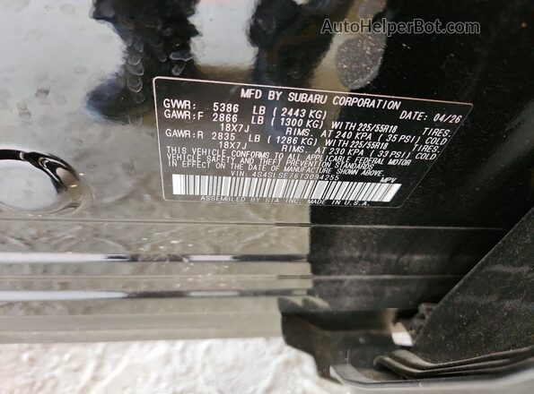 4S4SLSE76T3094255 2026 SUBARU FORESTER Black Вид підкапотного простору