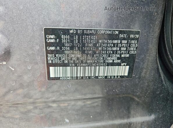 4S4WMAFD2M3409602 2021 SUBARU ASCENT Серый Вид подкапотного пространства