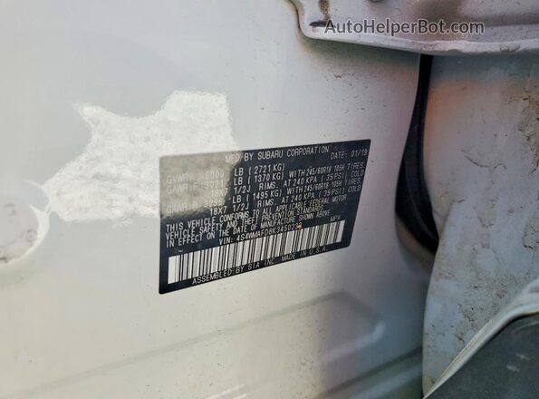 4S4WMAFD8K3450233 2019 SUBARU ASCENT White Vista interior de 360 grados