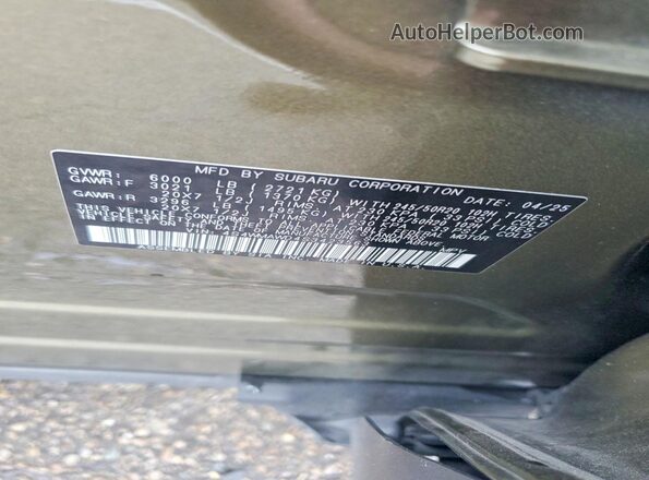 4S4WMAWD4S3423563 2025 SUBARU ASCENT Зеленый Вид наклейки с VIN-кодом