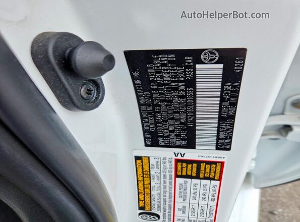 4T1A21FB5LU016586 2020 TOYOTA AVALON White ძრავის განყოფილების ხედი