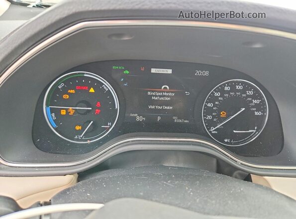 4T1A21FB5LU016586 2020 TOYOTA AVALON White ხელსაწყოთა პანელის ხედი