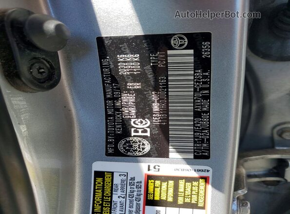 4T1B11HK0JU021163 2018 TOYOTA CAMRY Silver Շարժիչի բաժամունքի տեսք