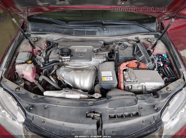 4T1BD1FK3HU214606 2017 TOYOTA CAMRY HYBRID Burgundy უკანა ხედი