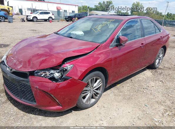 4T1BF1FK2GU595096 2016 TOYOTA CAMRY Red Առջևի ձախ երեք քառորդ տեսարան
