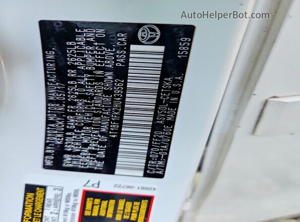 4T1BF1FK2HU439562 2017 TOYOTA CAMRY White Engine compartment view
