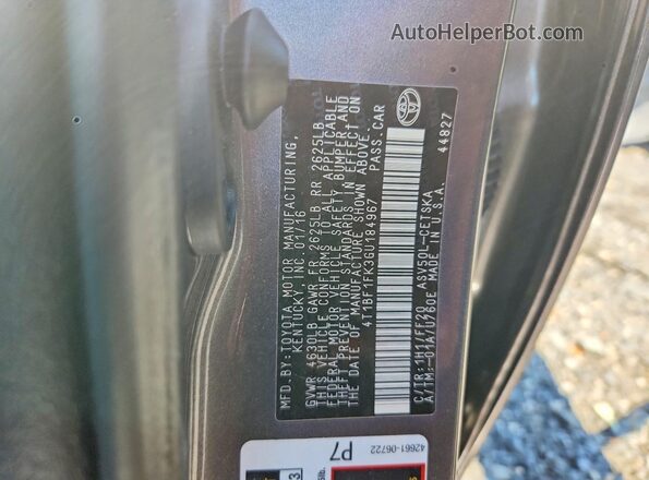 4T1BF1FK3GU184967 2016 TOYOTA CAMRY Gray Vista del compartimento del motor