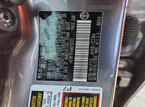 4T1BF1FK4HU726322 2017 TOYOTA CAMRY Gray ძრავის განყოფილების ხედი