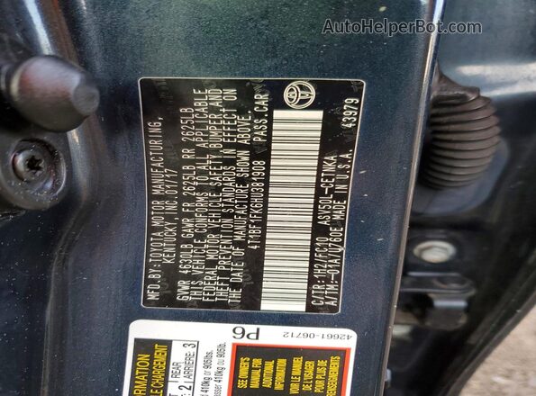 4T1BF1FK6HU381908 2017 TOYOTA CAMRY Black Vista del compartimento del motor