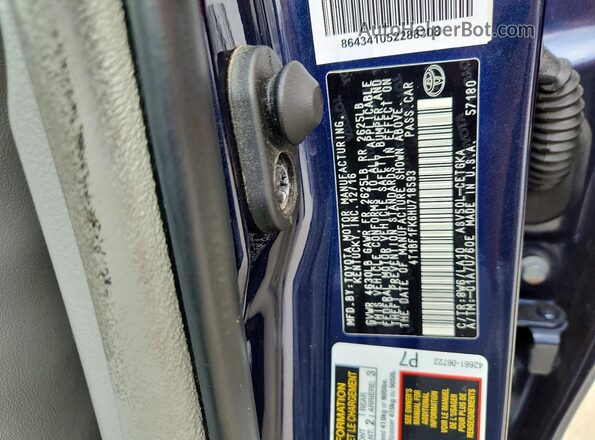 4T1BF1FK6HU718593 2017 TOYOTA CAMRY Blue Widok komory silnika