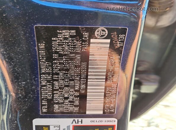 4T1BK1EB1HU263066 2017 TOYOTA AVALON Black Vista del compartimento del motor