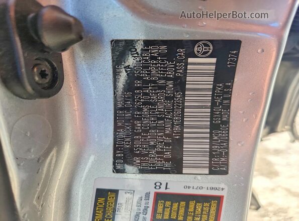4T1BK1EB2GU223545 2016 TOYOTA AVALON Silver ძრავის განყოფილების ხედი