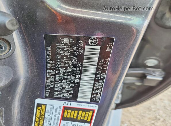 4T1BK1EB4JU282698 2018 TOYOTA AVALON Серый Вид наклейки с VIN-кодом