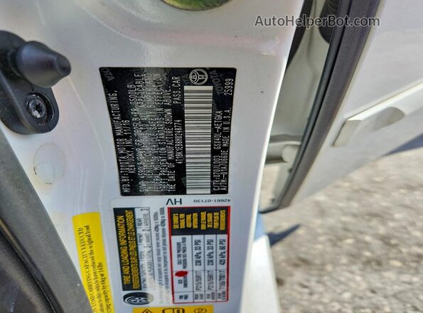 4T1BK1EB8HU248774 2017 TOYOTA AVALON White VIN კოდის სტიკერის ხედი