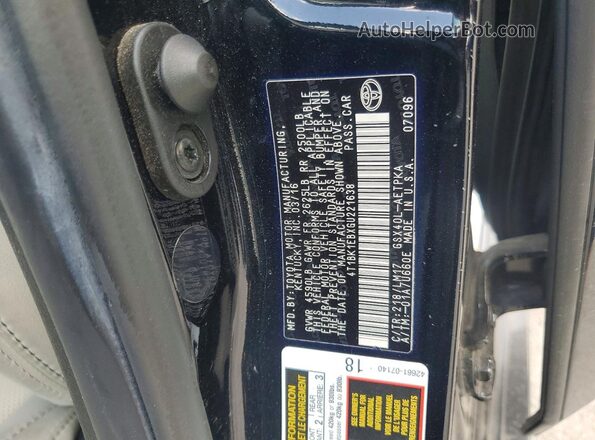4T1BK1EBXGU221638 2016 TOYOTA AVALON Black Вид підкапотного простору