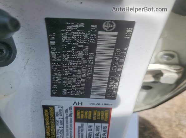 4T1BK1EBXHU251059 2017 TOYOTA AVALON White Engine compartment view