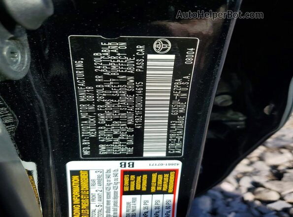 4T1BZ1FB0KU014615 2019 TOYOTA AVALON Черный Вид подкапотного пространства