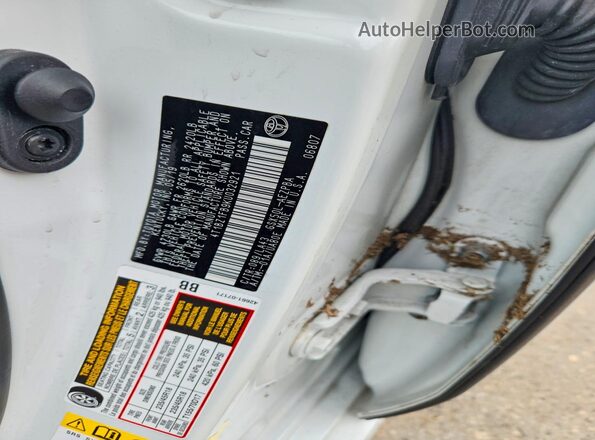 4T1BZ1FB9KU032921 2019 TOYOTA AVALON Белый Вид наклейки с VIN-кодом