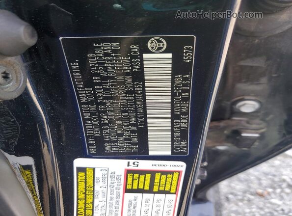 4T1C11AK6MU404852 2021 TOYOTA CAMRY Black Vista del compartimento del motor