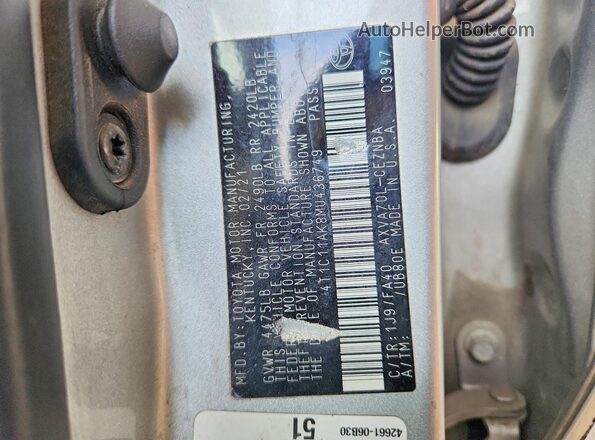 4T1C11AK8MU436749 2021 TOYOTA CAMRY Silver Widok komory silnika
