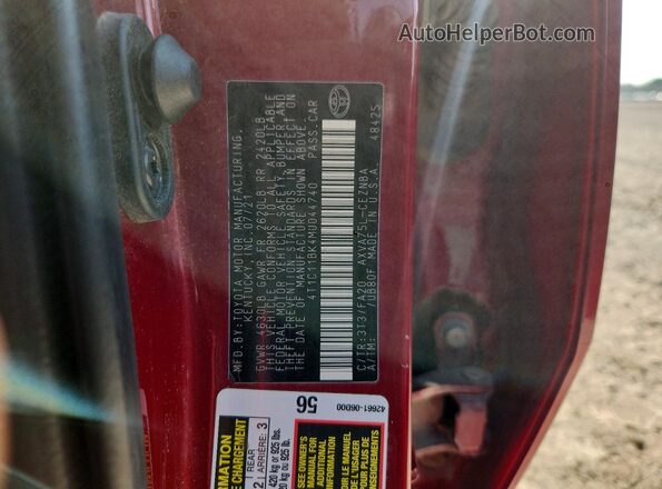 4T1C11BK4MU044740 2021 TOYOTA CAMRY Red Շարժիչի բաժամունքի տեսք