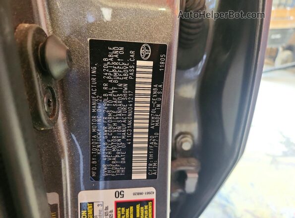 4T1C31AK0NU041217 2022 TOYOTA CAMRY Серый Вид подкапотного пространства